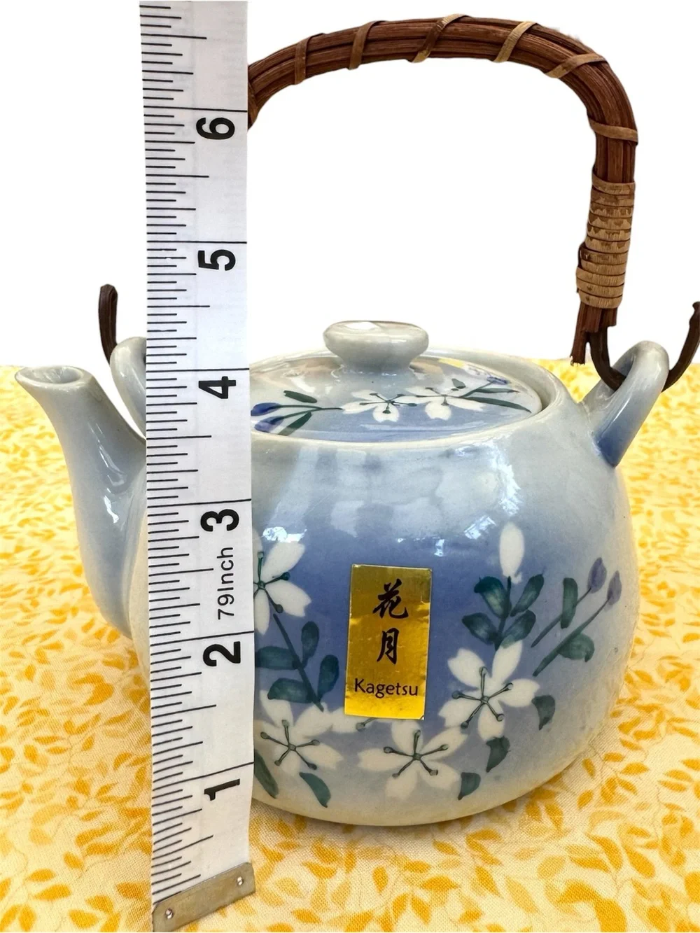 Kagetsu Blue and White Ceramic Teapot. NWT and Never Used.
